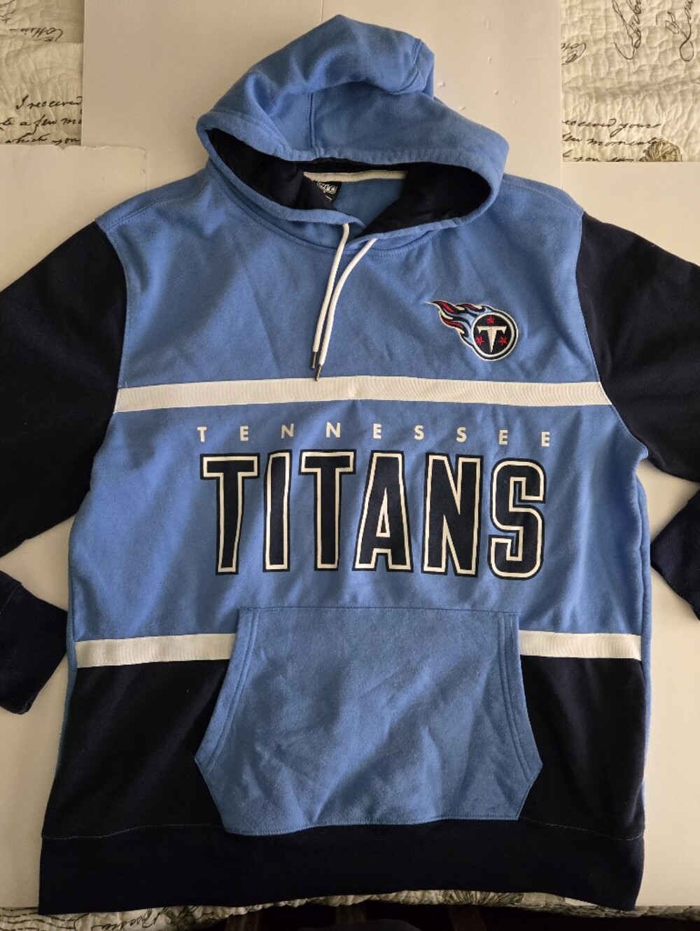 NFL Tennessee Titans Light Blue & Navy Crewneck Hoodie